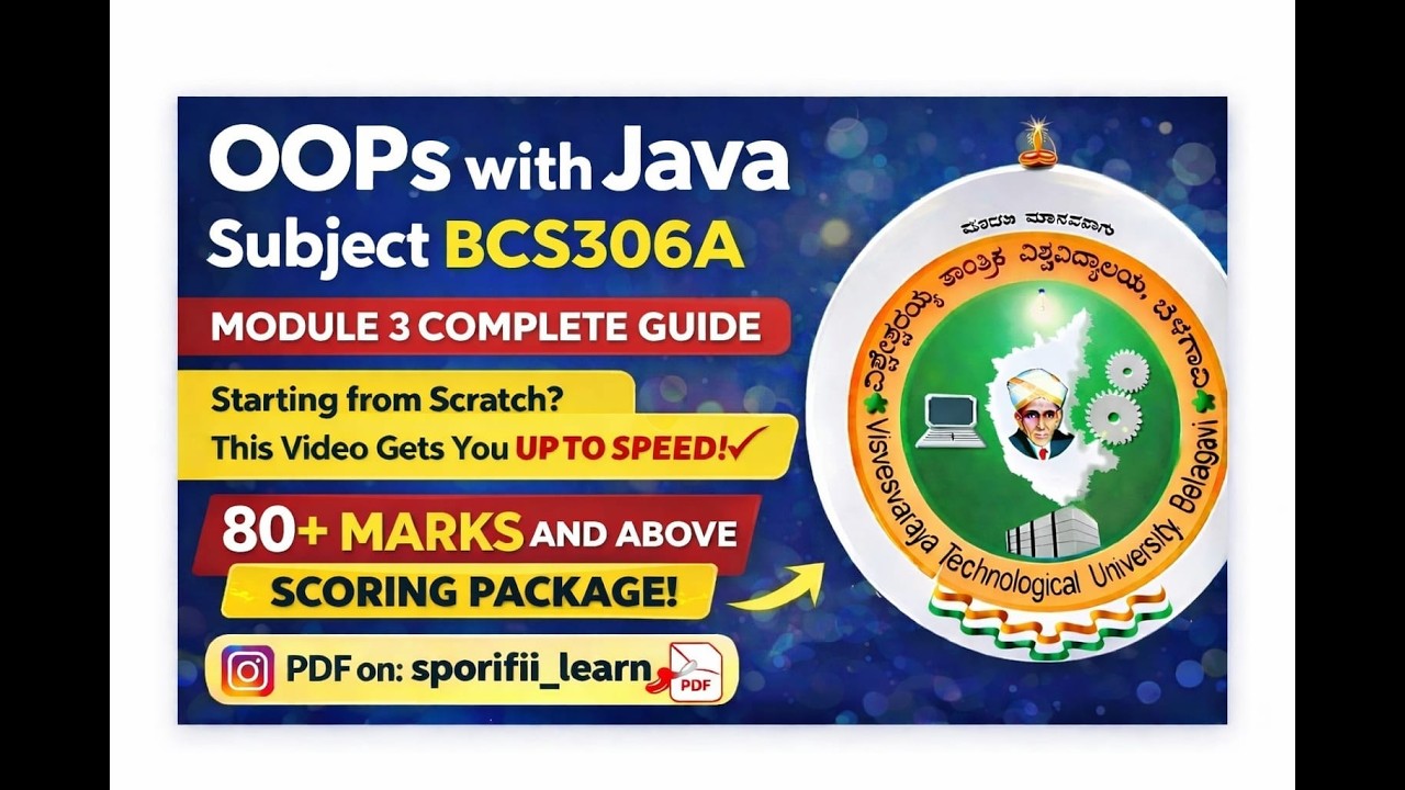 OOPS with Java – Module 3 | BCS306A💯Score 80+ Marks with This | VTU PDF ...