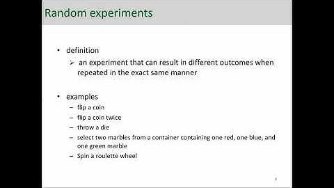 Random Experiments & Sample Space