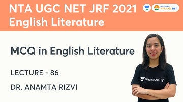MCQ in English Literature | UGC NET-JRF 2021 | Dr. Anamta Rizvi