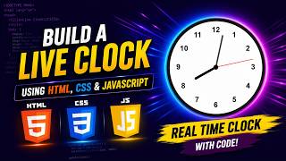 Build a Live Analog Clock Using HTML, CSS & JavaScript | Analog Clock | Analog Clock Project