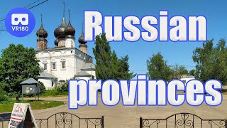 Russian province in VR180. Russian orthodox village 5.7k. Russian village. Российская глубинка в VR.