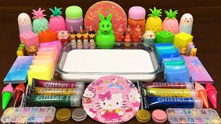 Hello Kitty Slime ! Mixing Makeup, Clay and more into Glossy Slime ! Satisfying Slime Video #110