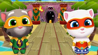 TALKING TOM GOLD RUN - NEW SPACE SIDE WORLD SUPER TOM VS SUPER ANGELA screenshot 4