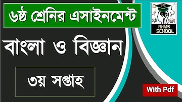 ৬ষ্ঠ শ্রেনির ৩য় সপ্তাহের এসাইনমেন্ট এর প্রশ্ন ২০২২ || Class 6 3rd Week Assignment 2022