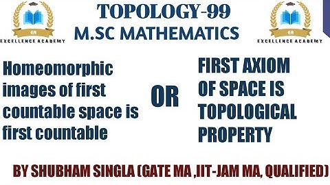 Homeomorphic images of first countable space is first countable |first axiom |Topological property