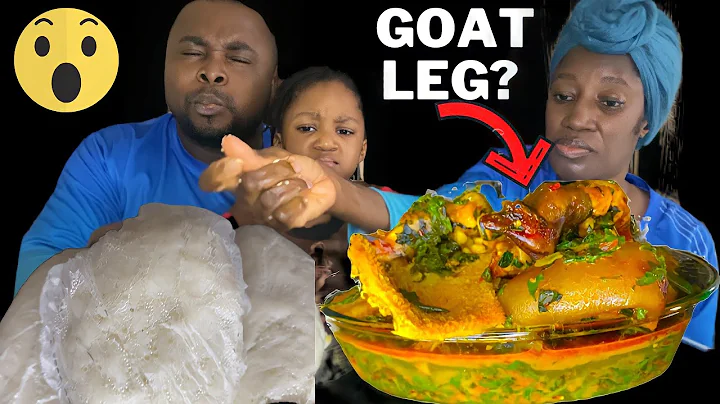 Eating GOAT LEG, MAIZE Fufu and SPINACH Soup for the FIRST TIME | ASMR African food MUKBANG