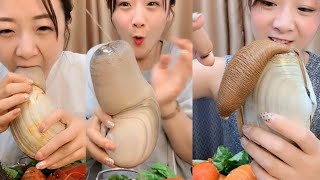 Chinese Girl Eat Geoducks Delicious Seafood #005 | Seafood Mukbang Eating Show