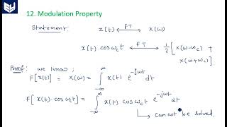 Properties of Fourier Transform | Modulation | Conjugate | Signals and Systems | Part-6 | Lec -54