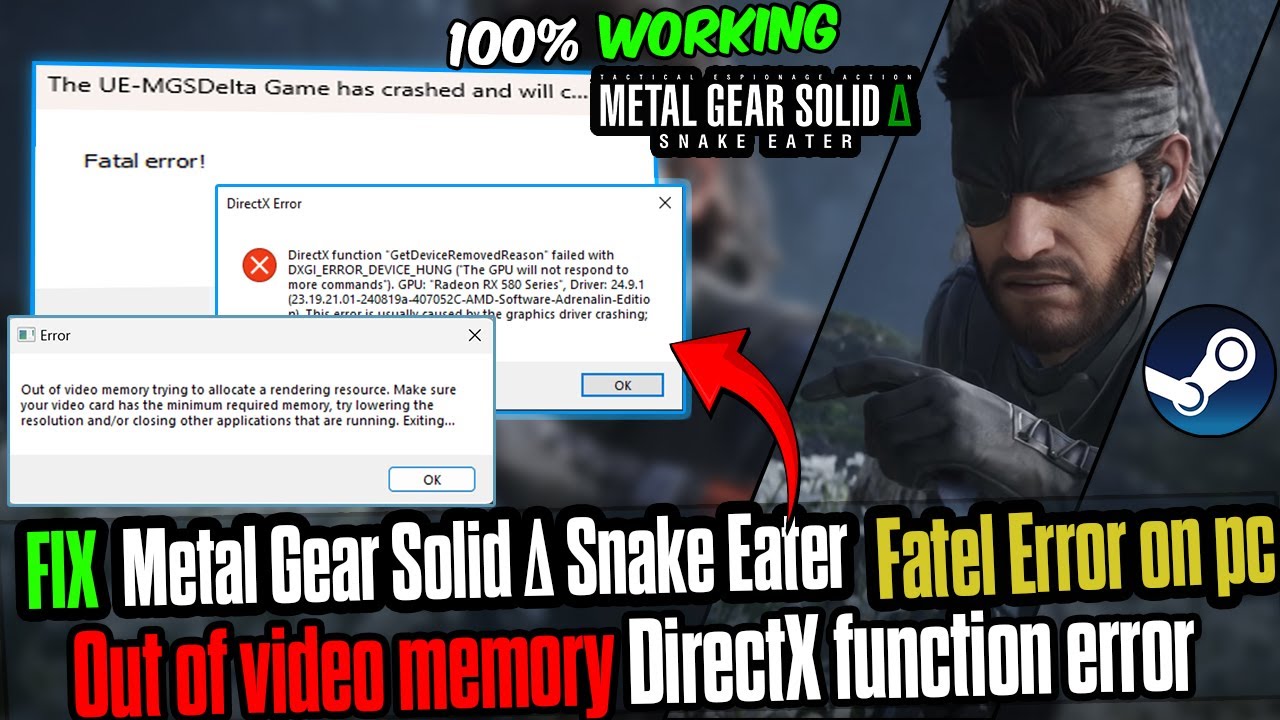 Fix METAL GEAR SOLID Δ: SNAKE EATER Crashing, Not Launching