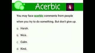 Meaning of Acerbic
