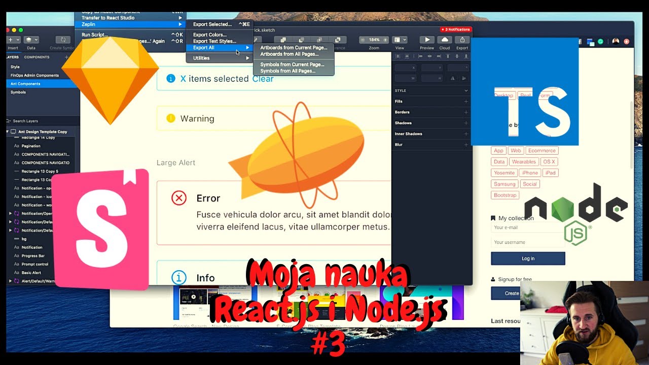 Jak zbudować komponenty w React z design w pliku Sketch. - Moja nauka React.js i Node.js #3