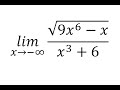 Limits at Infinity (Rational square-root function as x approaches negative Infinity)