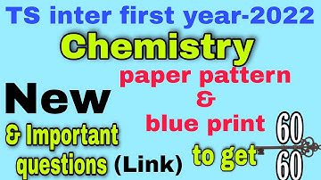 TS inter first year chemistry-2022||New paper pattern|New blue print ||important questions pdf link|