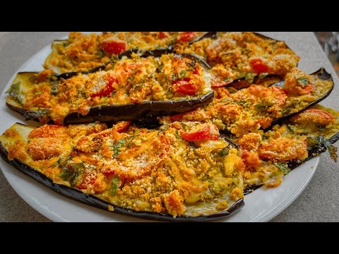 Baked Eggplant with Pesto Vegetarian Quick Vegetable Recipe