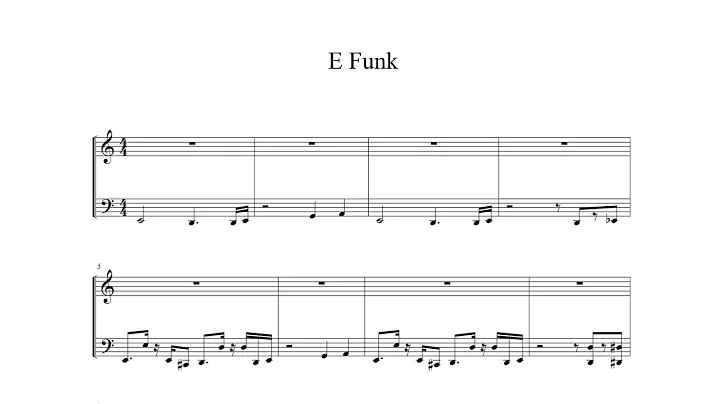 [Sheet Music] E funk piano