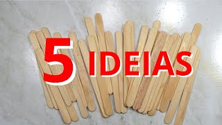 5 IDEIAS INCRÍVEIS COM PALITOS DE PICOLÉ #artesanato