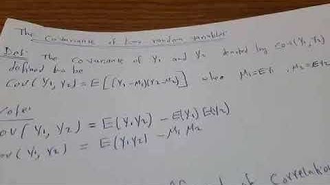 211 The Covariance of Tow Random Variables Lec. 7