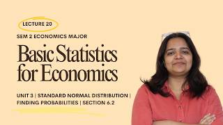 L20 | Unit 3 | Standard Normal Distribution | Finding Probabilities using Z Table | Basic Statistics
