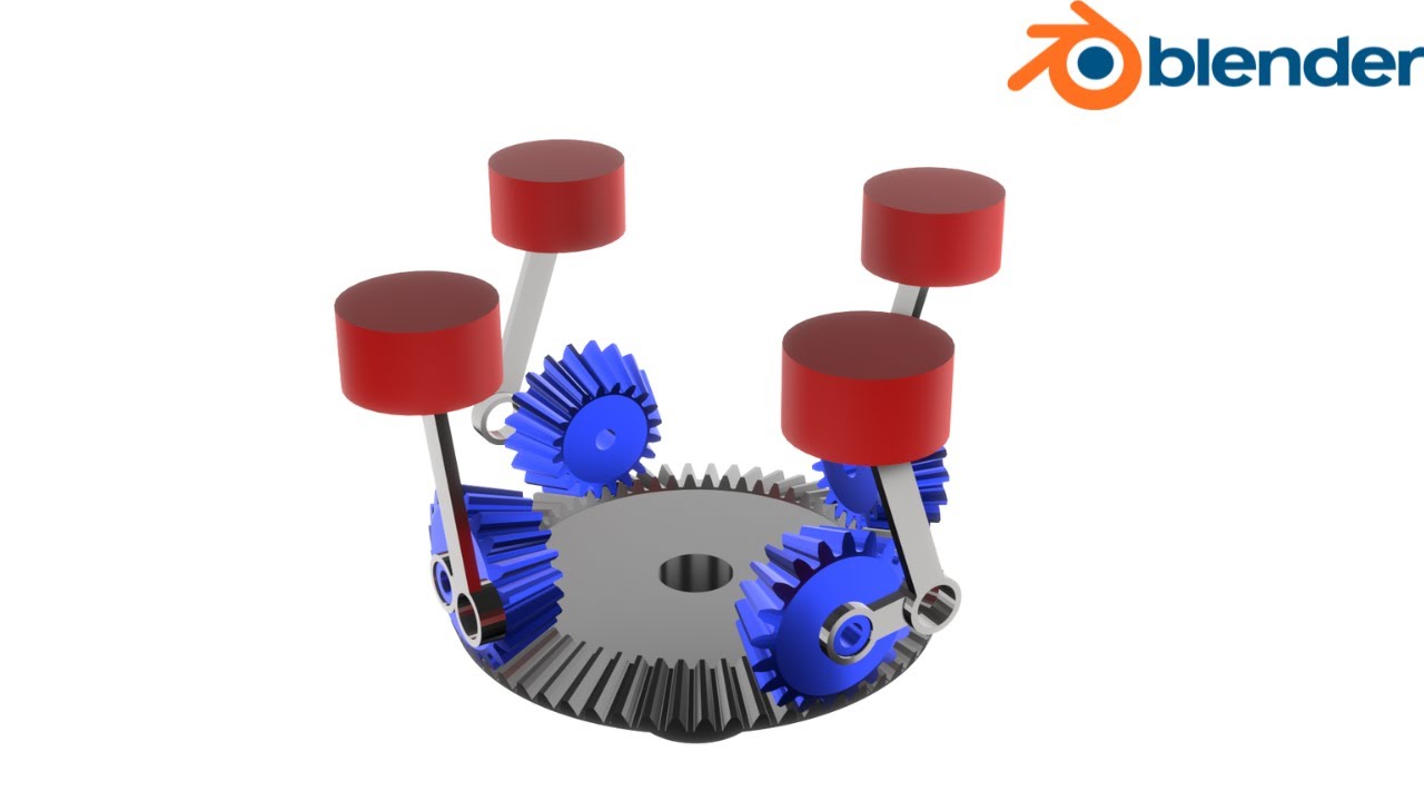 Axial Gear Engine Mechanism modelling and Rigging in Blender - YouTube