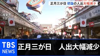 正月三が日 初詣の人出は大幅減 東京の明治神宮は7割以上減