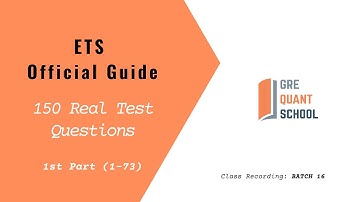 ETS (B-16) : (Part-1) Official GRE Quantative Reasoning (150 Real test Questions)