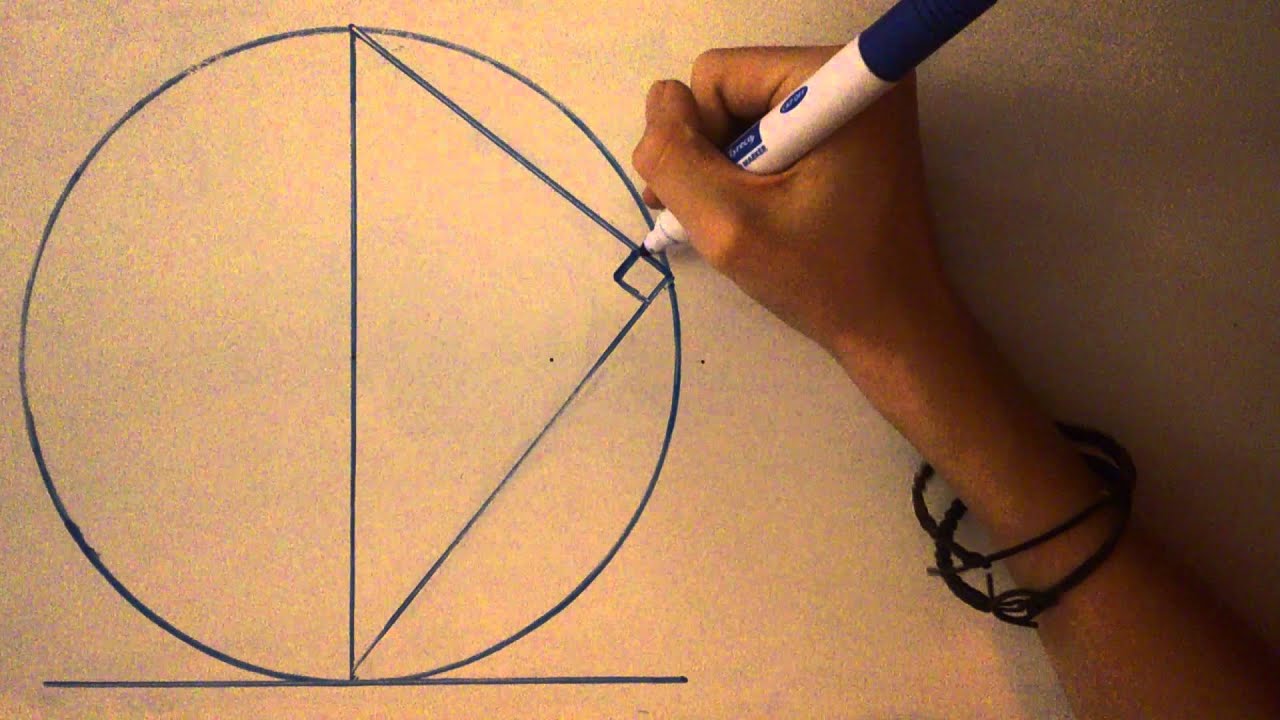 Circle Theorem 6 - Angle between circle tangent and radius proof
