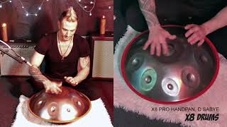 X8 Drums Pro Handpan D Sabye Stainless Steel with Bag, 9 Notes