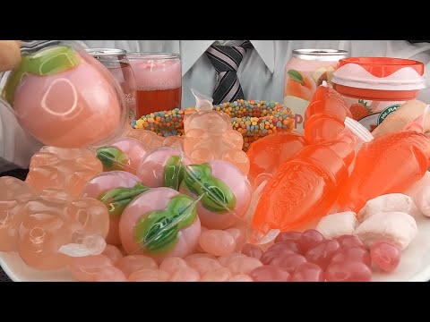 ASMR PINK JELLY GUMMY ICECREAM♪ ピンクのゼリー ピンクのグミ ピンクのアイス ピンクの飲み物♪ 분홍색 젤리 구미 아이스크림