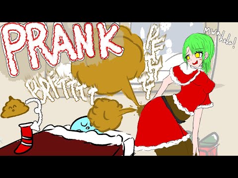 Girl fart and poop prank 【Xmas anime】