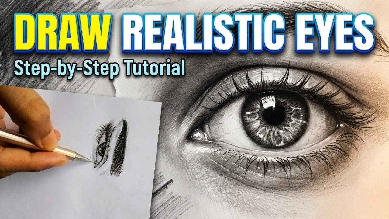 Realistic Charcoal Eye Drawing Tutorial | Step by Step One Eye Sketch ...