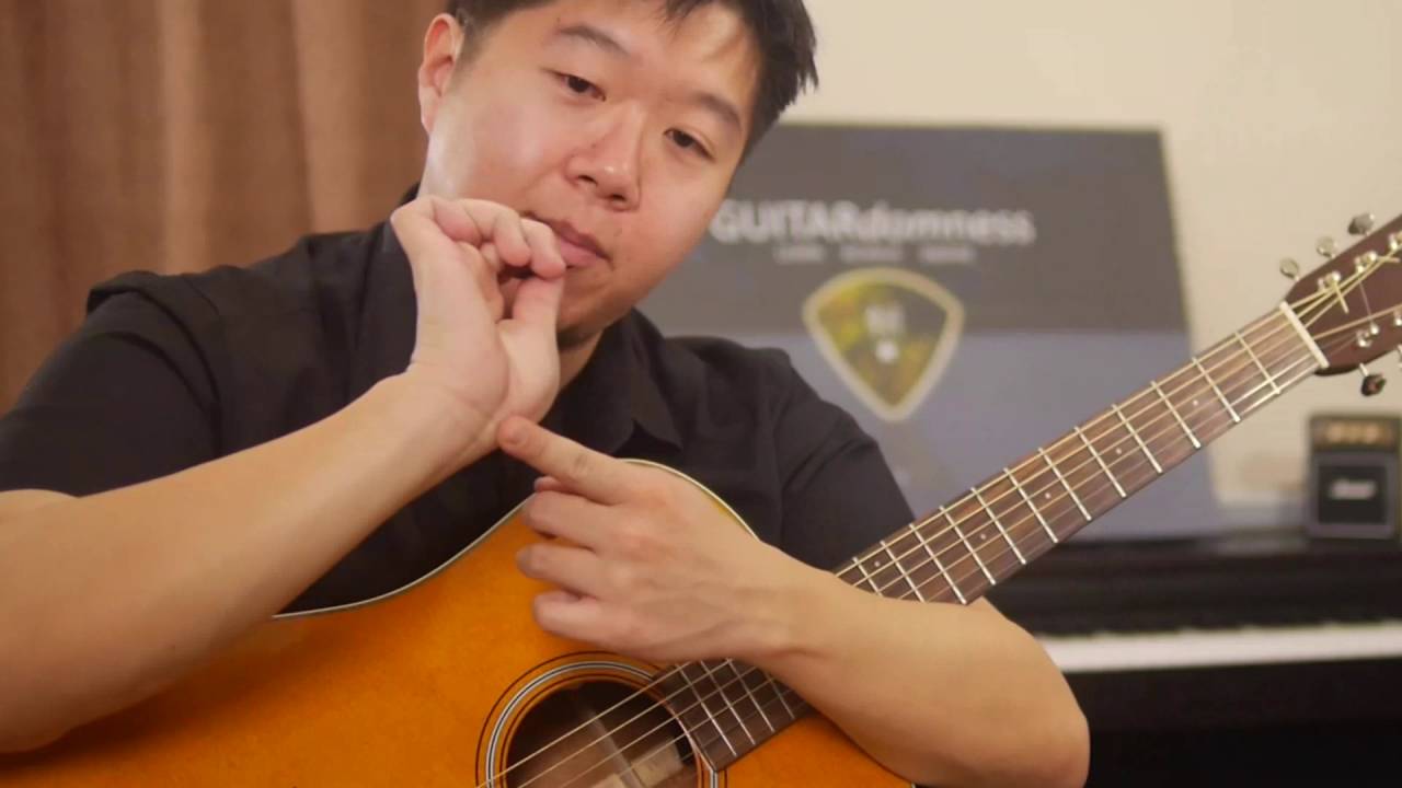 Drum Beat Strumming technique free percussive acoustic guitar