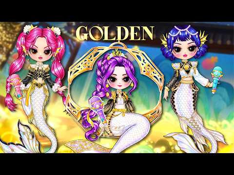 K-Pop Demon Hunters: Huntrix Transform into “Golden” Mermaids! | DIY Fashion Paper Dolls