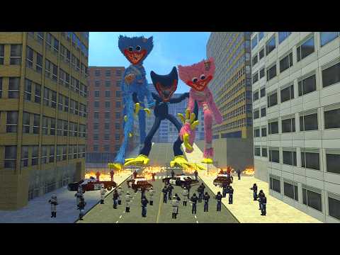 SURVIVE IN A CITY FULL OF HORRIFYING NIGHTMARES: HUGGY WUGGY FROM POPPY PLAYTIME 1 TO 5 GARRY'S MOD!