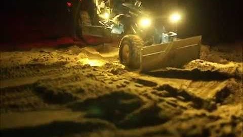 1:14 scale model of a 6x6 AWD motor grader in sandbox