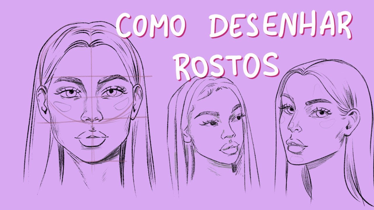 como desenhar rosto feminino de frente passo a passo  Desenho rosto  feminino, Desenhos de rostos, Desenho de rosto