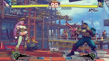 Poison vs M. Bison! Street Fighter 4 CPU vs CPU