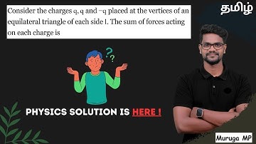 Consider the charges q,q and −q placed at the vertices of an equilateral triangle of each side l.