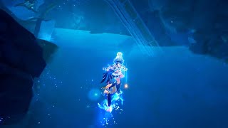 Mualani surfing in The Chasm - (Genshin Impact)