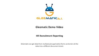 Gleematic Cognitive Automation : HR Recruitment Reporting