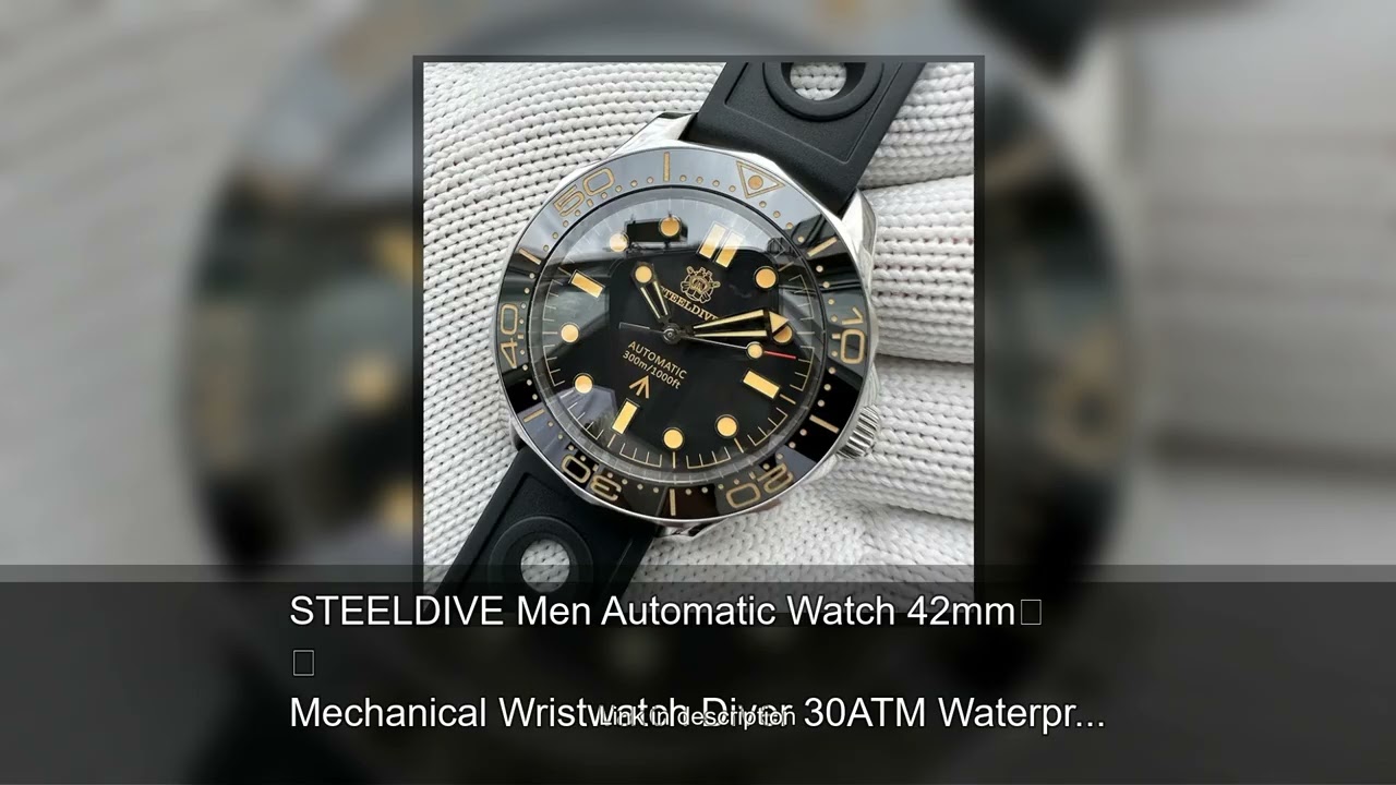 STEELDIVE Men Automatic Watch 42mm Mechanical Wristwatch Diver 30ATM Waterproof C3 Luminous Sap