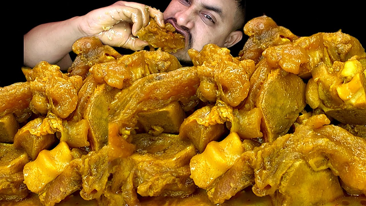 Eating show & Beef bone marrow whole eating | asmr spicy Beef bone nihar 🍅 Mukbang, Hungry Boy