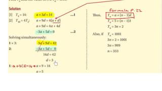 LC HL arithmetic sequence unknown 1st term and unknown difference