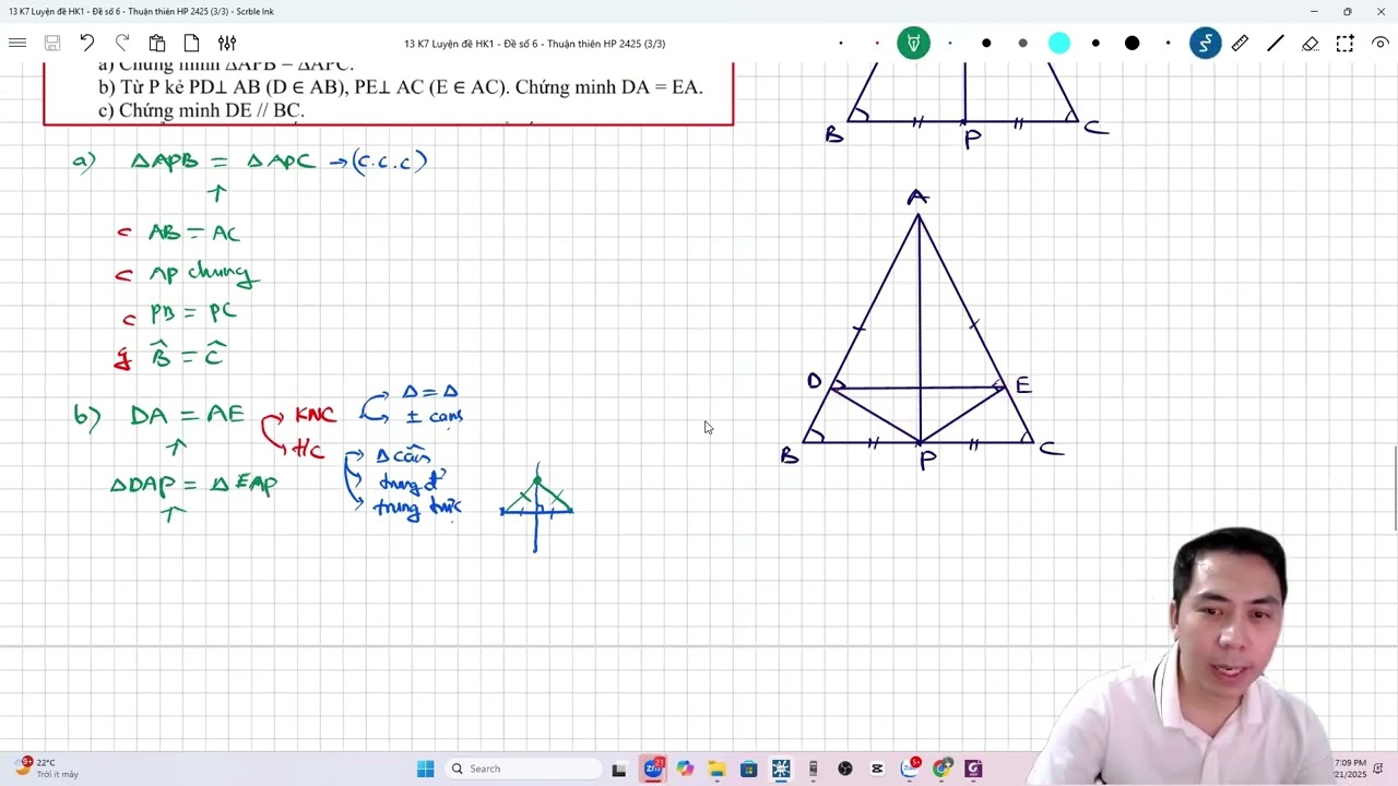 Hình 7 - Kỹ thuật kết nối cạnh chứng minh 2 cạnh = nhau