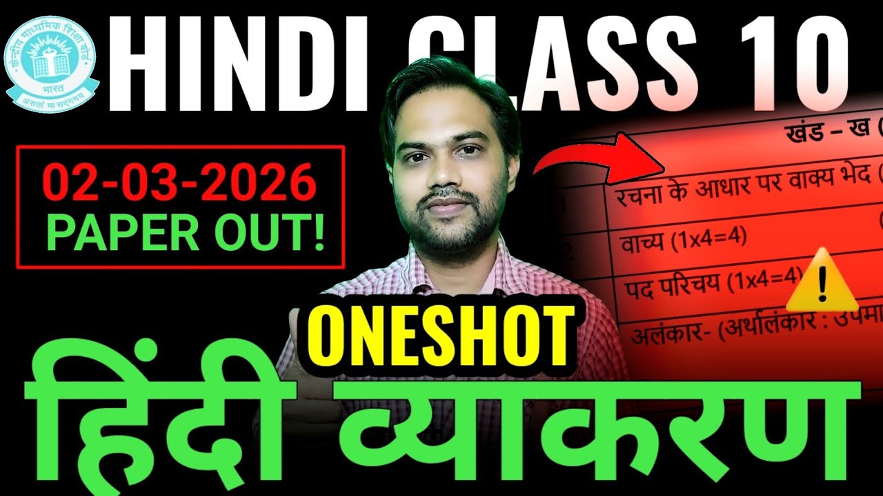 Class 10 hindi व्याकरण oneshot | Full Syllabus + Important Questions | Hindi adhyapak