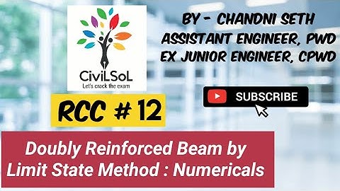 RCC # 12 | Doubly Reinforced Beam by limit state method  : numericals | Civil Engineering|