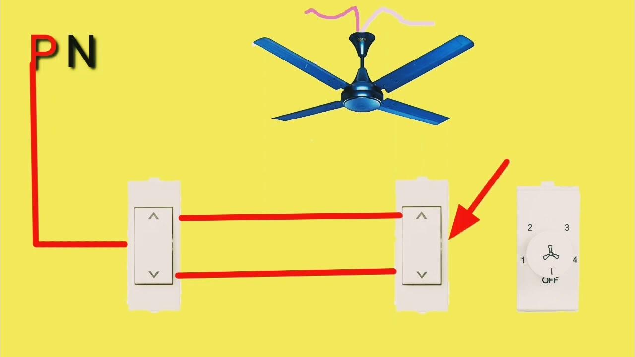 Fan Connection by using 2 Two way switches, Fan Regulator to a Fan