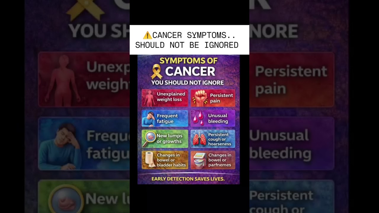 Cancer symptoms you should not ignore.