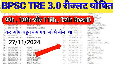 BPSC TRE 3.0 Result 2024 🔴 BPSC TRE 3.0 Result 2024 Kaise Dekhe ?How To Check BPSC TRE 3 Result 2024