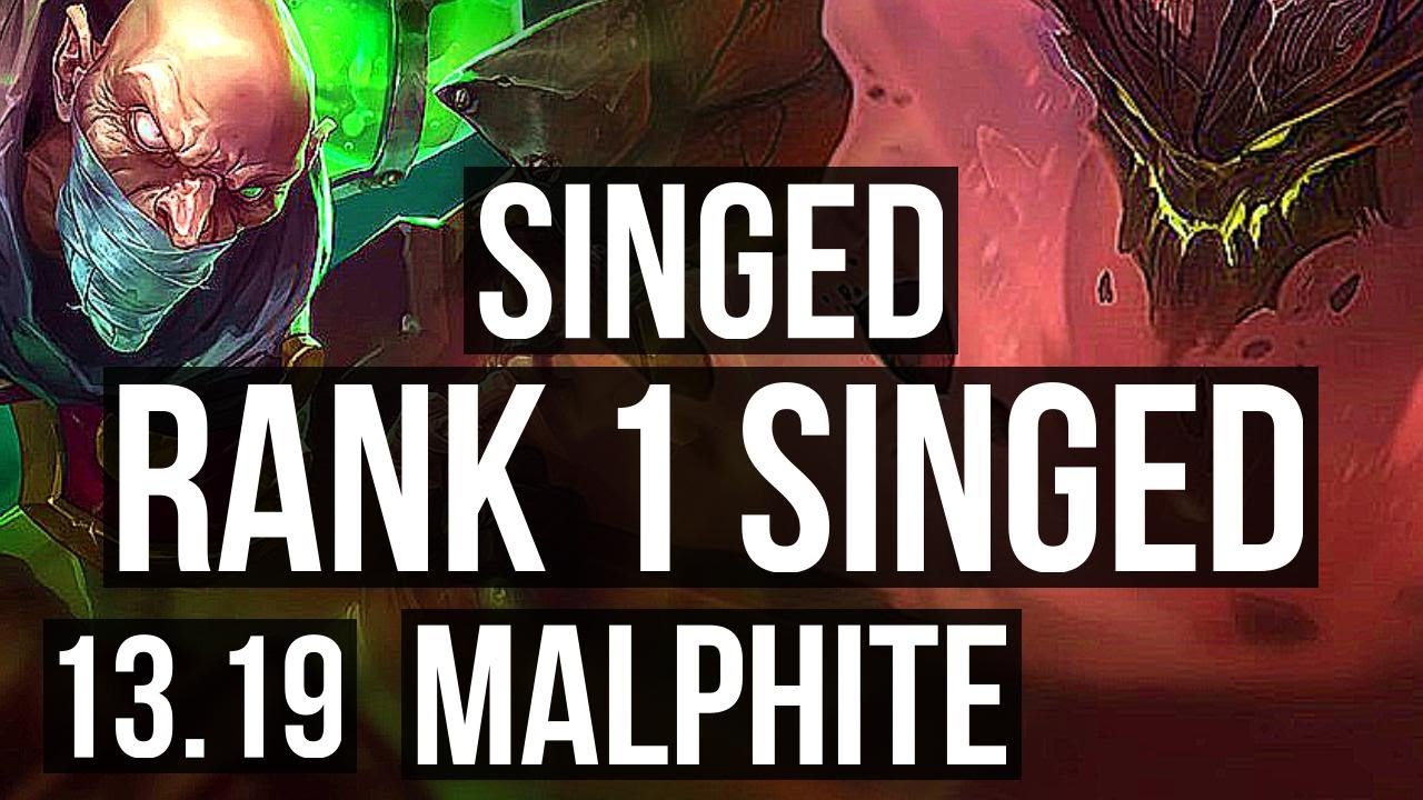 SINGED vs MALPHITE (TOP) | Rank 1 Singed, 6/3/14, 400+ games, Rank 27 | TR Challenger | 13.19