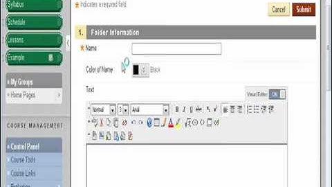 Blackboard: Create Folders